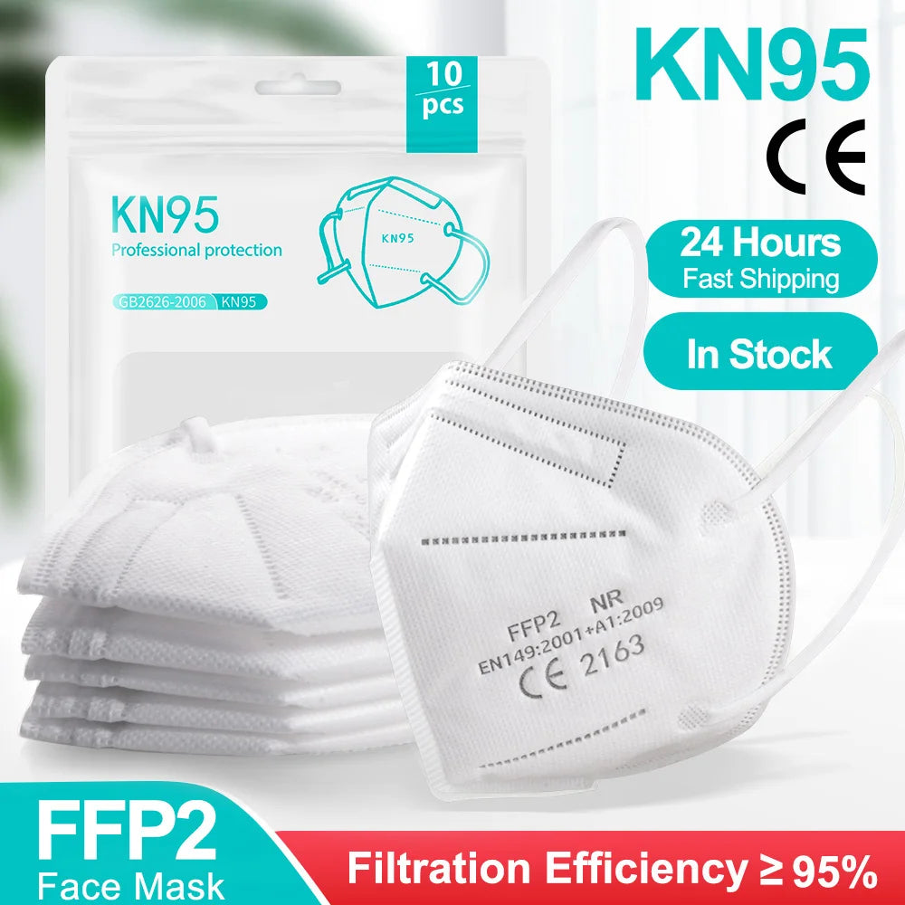 5-100 Pieces CE FFP2 Mascarillas KN95 Face Mask 5 Layers filter Mouth masks Adult Respirator Protective Face Mask FFP3 FFP2MASK